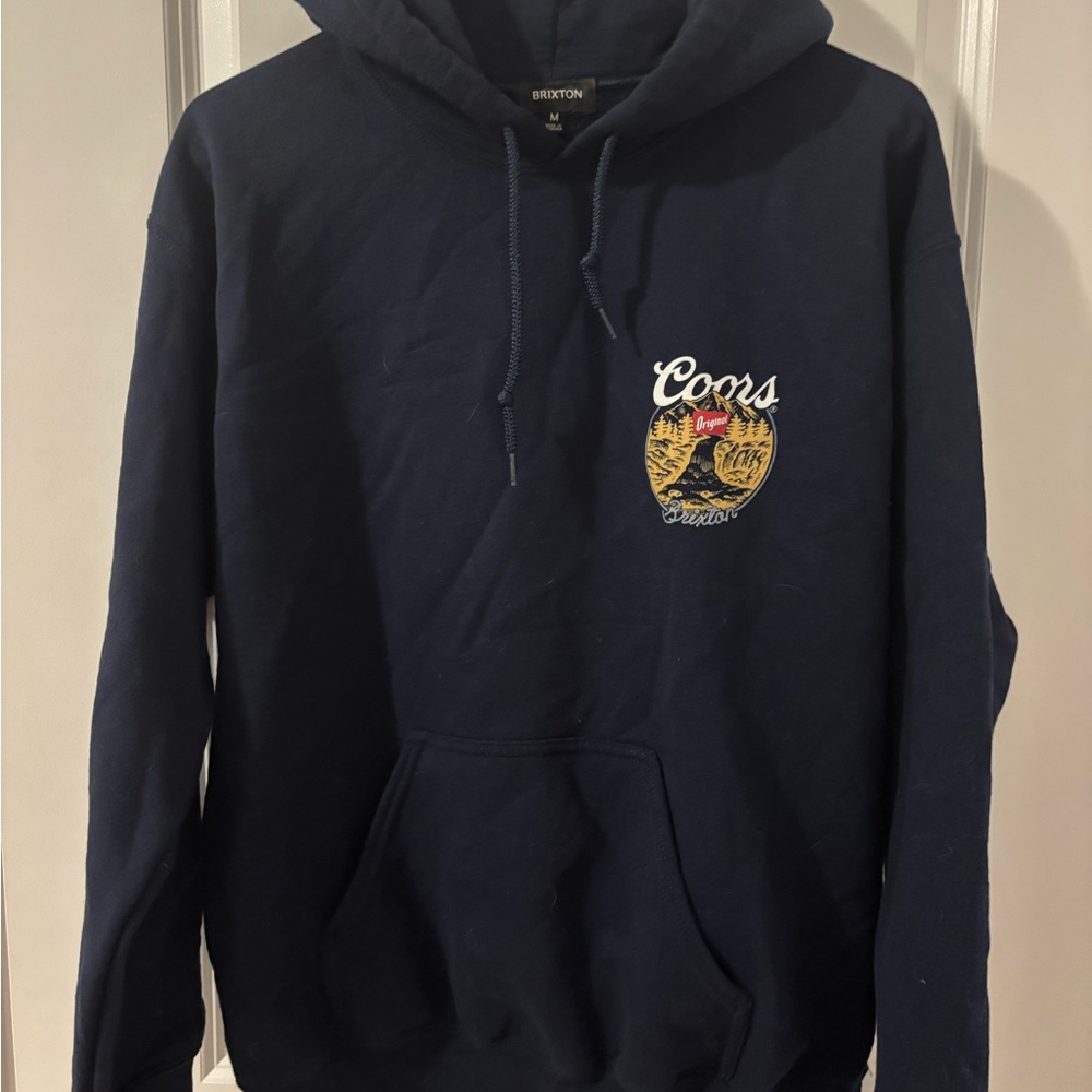 Brixton Dark Blue Hoodie with Coors Emblem